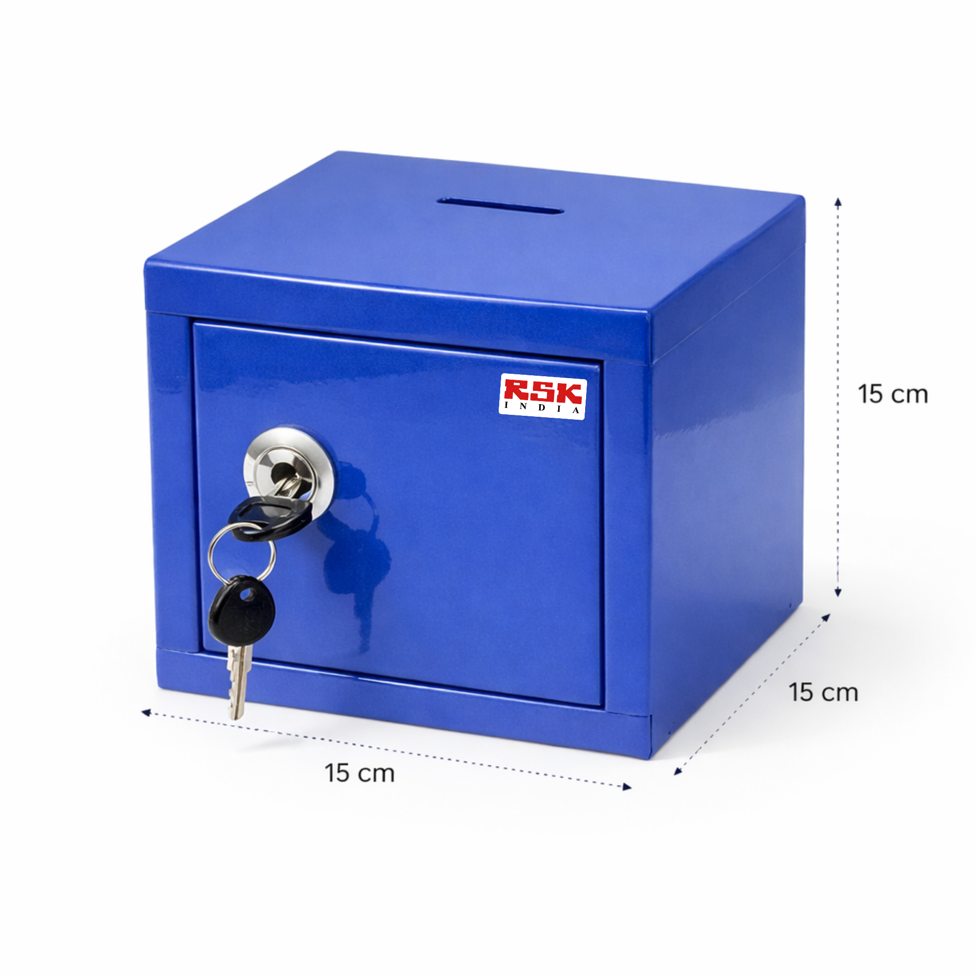 Metal Money Box with Key Lock for Kids & Adults