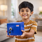 Metal Money Box with Key Lock for Kids & Adults