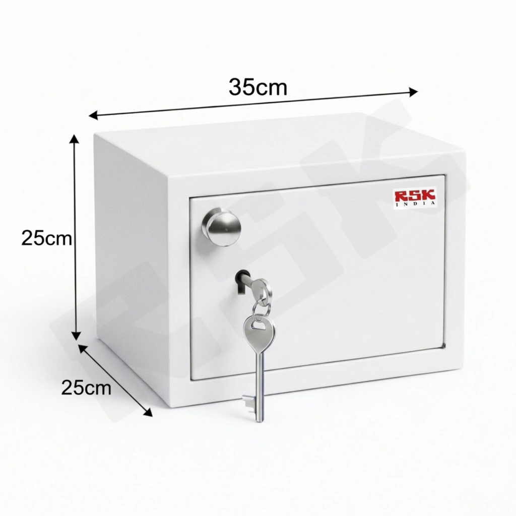 Safe Locker for Cash Money Storage with Key Lock for Home, Office, Hotel (35 x 25 x 25 cm)