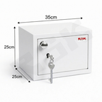 Safe Locker for Cash Money Storage with Key Lock for Home, Office, Hotel (35 x 25 x 25 cm)