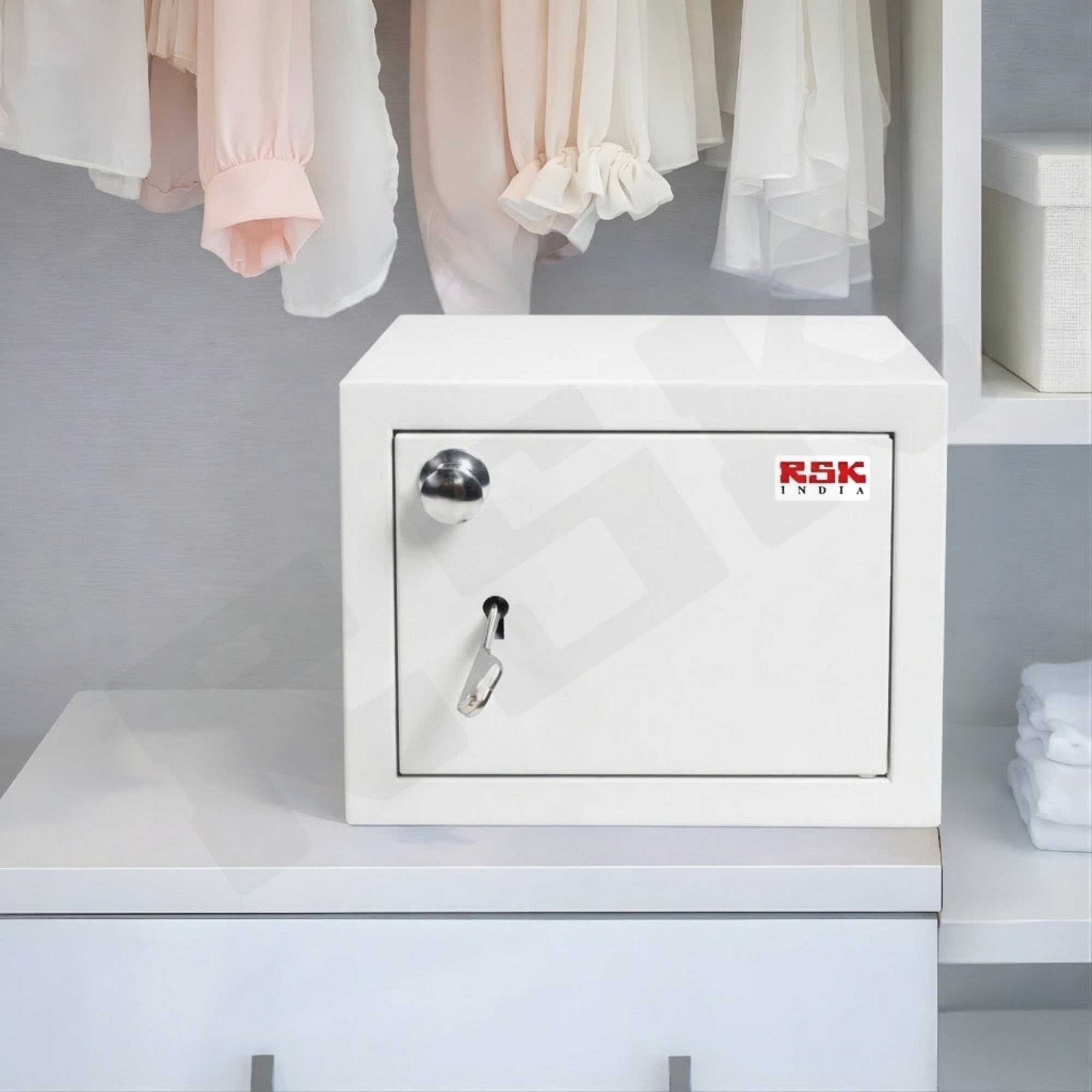 Safe Locker for Cash Money Storage with Key Lock for Home, Office, Hotel (35 x 25 x 25 cm)