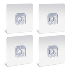 Self Adhesive Wall Hooks No Drill Double Hook | Heavy Duty Reusable Sticky Hooks for Kitchen Bathroom & Entryway