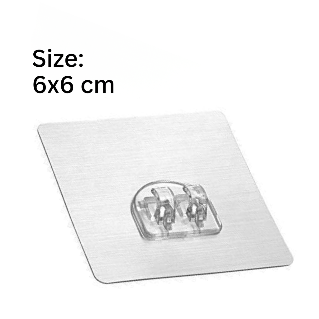 Self Adhesive Wall Hooks No Drill Double Hook | Heavy Duty Reusable Sticky Hooks for Kitchen Bathroom & Entryway
