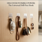Self Adhesive Wall Hooks No Drill Double Hook | Heavy Duty Reusable Sticky Hooks for Kitchen Bathroom & Entryway