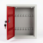 Metal Key Cabinet with 28 Hook Slots & Cam Lock | Wall Mount Key Management Box for Home & Office