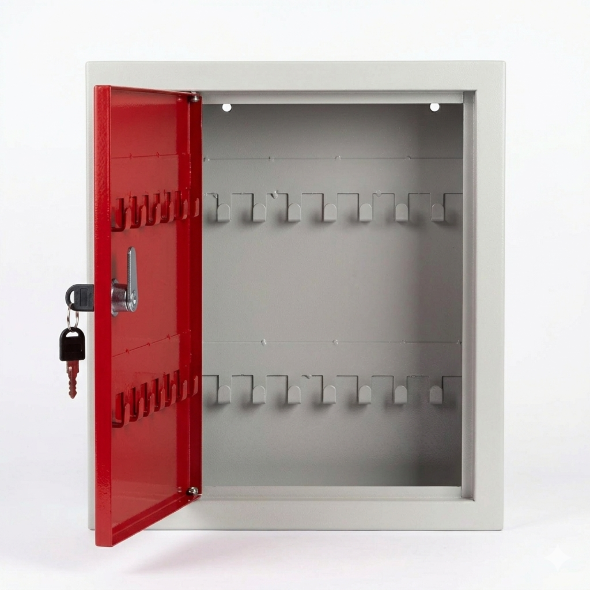Metal Key Cabinet with 28 Hook Slots & Cam Lock | Wall Mount Key Management Box for Home & Office