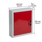 Metal Key Cabinet with 28 Hook Slots & Cam Lock | Wall Mount Key Management Box for Home & Office