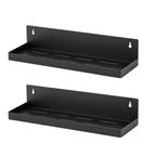 Wall Shelf | Laser Cut Metal Wall Mounted Floating Shelf for Living Room, Bedroom & Office | Wall Shelves for Storage & Decor (Pack of 2)