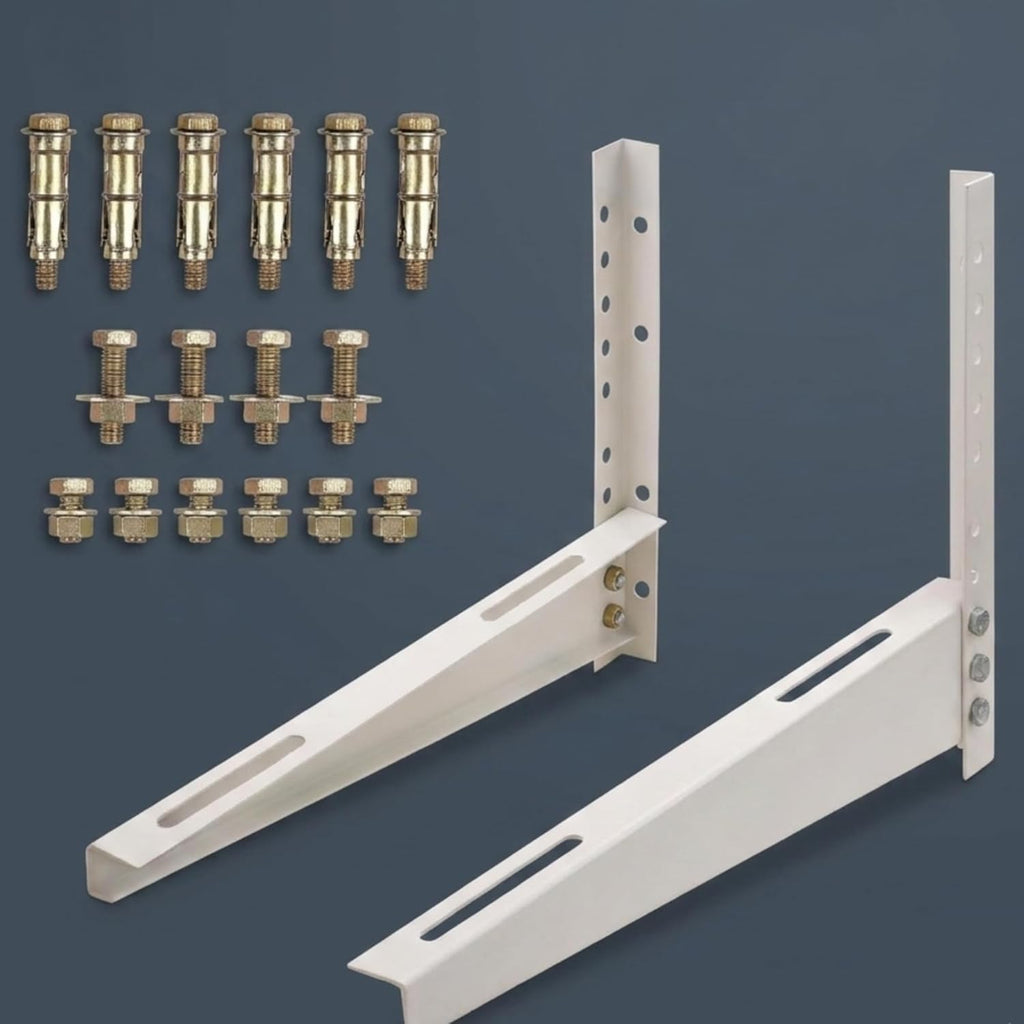 Heavy Duty AC Outdoor Unit Wall Mounting Bracket, Iron, Rust Proof, Supports up to 1700 GM, 46x31 cm, with Wall Fittings