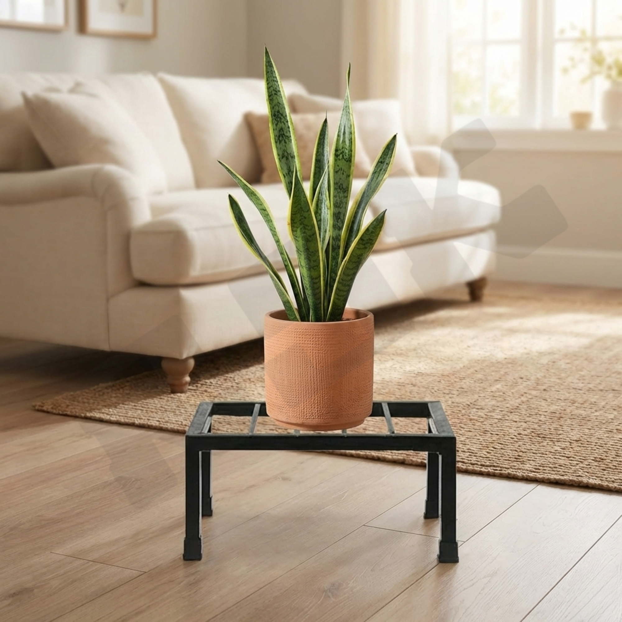 Metal Planter Stand – Square Black (Set of 4) | Indoor & Outdoor Use