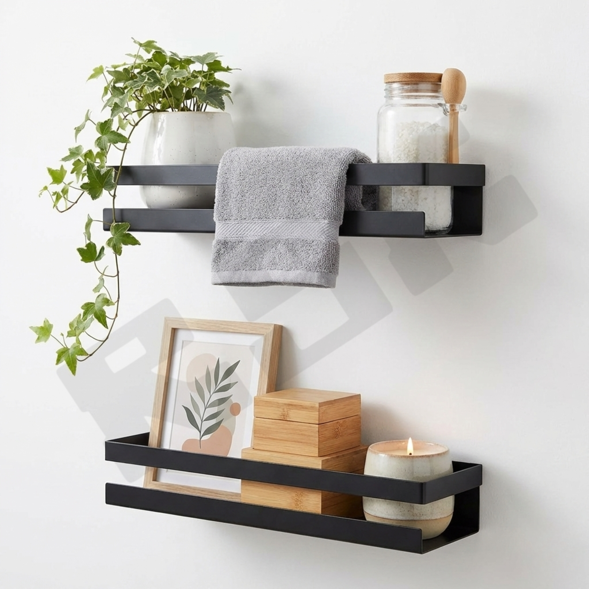 Metal Wall Mounted Shelf – Rust-Resistant Bathroom & Kitchen Organizer