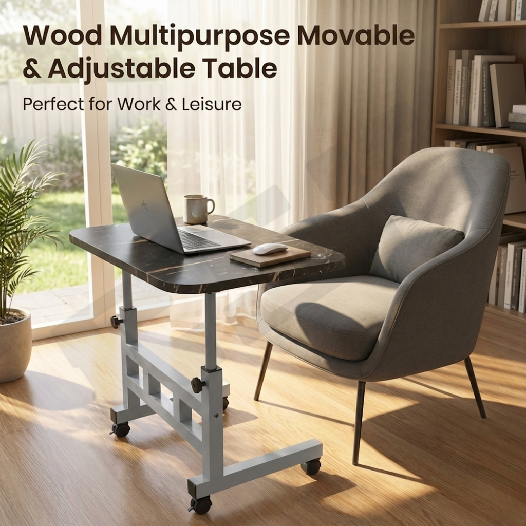 Multipurpose Movable & Adjustable Table – Wall/Floor Laptop & Work Stand