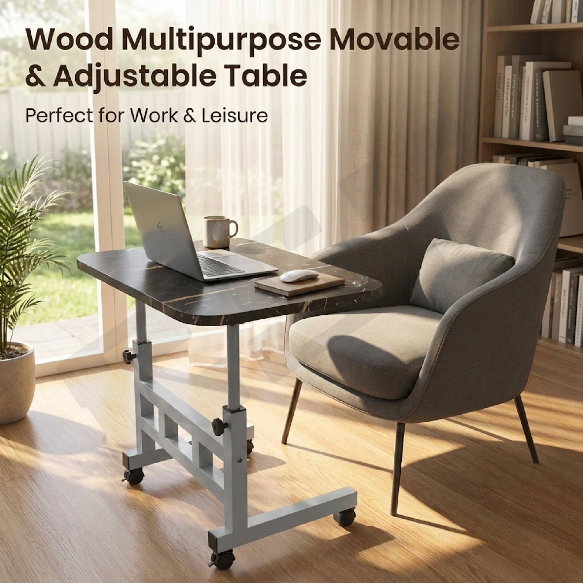 Multipurpose Movable & Adjustable Table – Wall/Floor Laptop & Work Stand