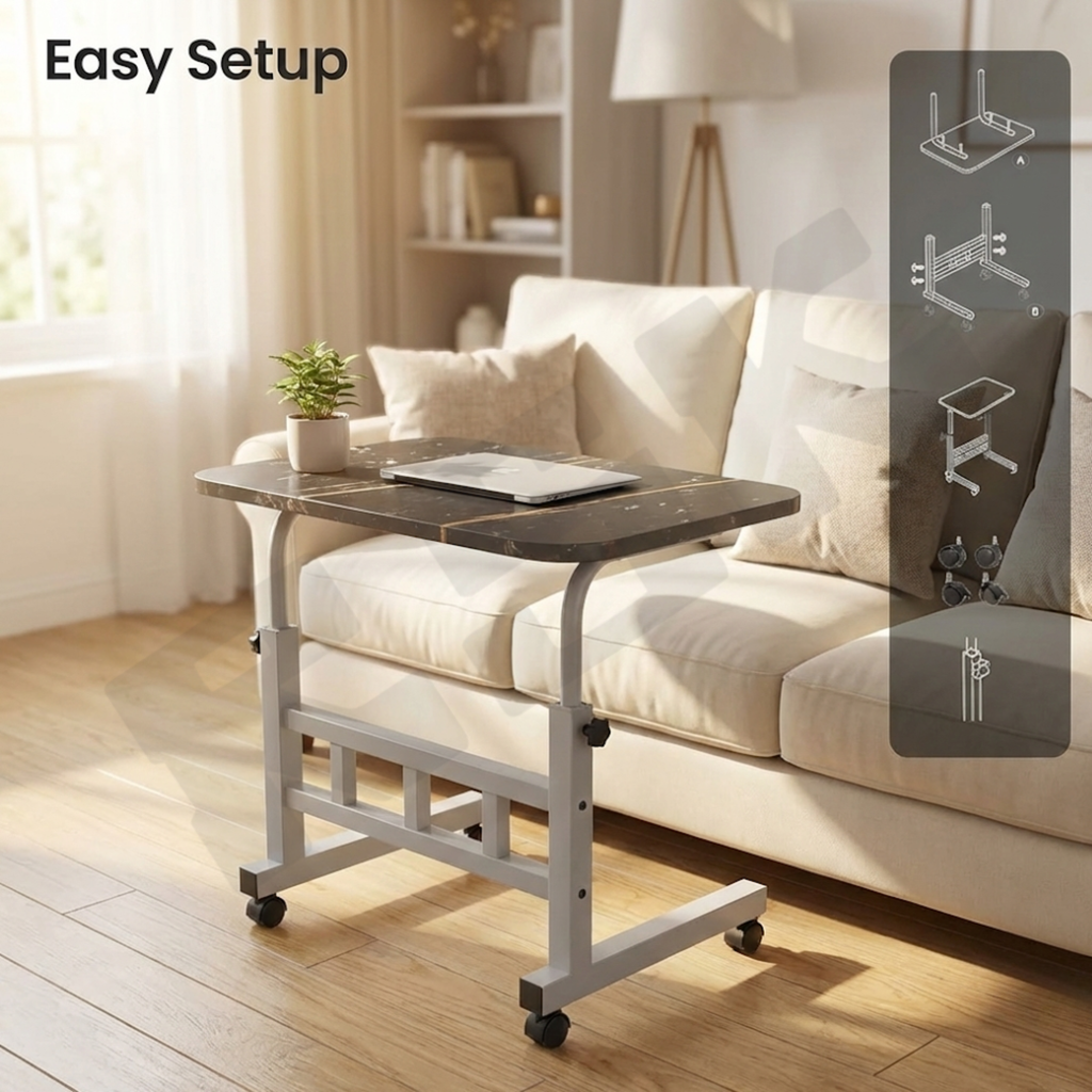 Multipurpose Movable & Adjustable Table – Wall/Floor Laptop & Work Stand